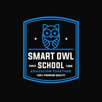 owl - vector logo/icon illustration label