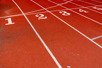Fototapeta premium red running track for background.