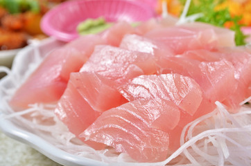Delicious Japanese fresh raw seafood-Swordfish Sashimi   