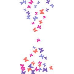 Spring Background with Colorful Butterflies. Simple Feminine Pattern for Card, Invitation, Print. Trendy Decoration with Beautiful Butterfly Silhouettes. Vector Background with Moth