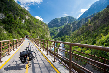 Alpe Adria cycle path, Italy. - obrazy, fototapety, plakaty