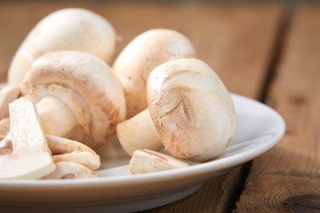 fresh champignon mushrooms