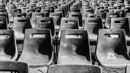 Fototapeta premium Chairs in St. Peter's Square in the Vatican