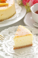 Homemade confection, piece of cheese cake