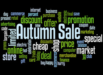 Autumn sale word cloud concept 3