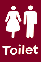 the sign of the restroom