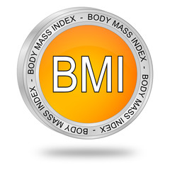 BMI - Body Mass Index Button - 3D illustration