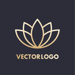 gold lotus vector logo