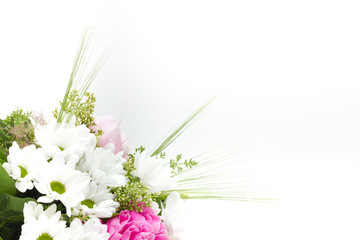 White wedding bouquet isolated on a white background