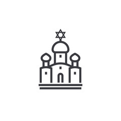 synagogue line icon on white