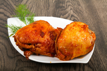 Roasted chicken thigh