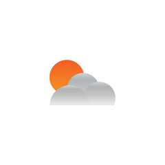 Sun and cloud graphic template