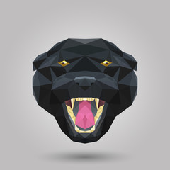 Naklejka premium Geometric black panther