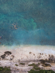 Aerial view of beach coastline.