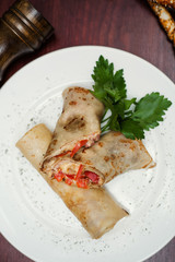 crepes with ham cheese and pepper