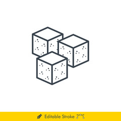 Sugar Icon / Vector - In Line / Stroke Design