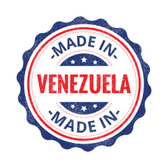 Made in Venezuela stamp isolated on white background. Venezuela Label.