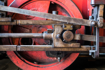 technology concept -  old locomotive technical, machinery detail