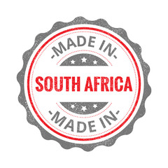 Made in South Africa stamp isolated on white background. South Africa Label.