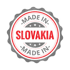 Made in Slovakia stamp isolated on white background. Slovakia Label.