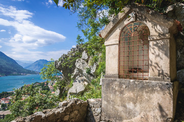 Chapel on the road to St John Fortress in Kotor town, Montenegro