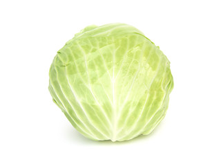 Fototapeta premium Fresh Vegetable Cabbage results round with no leaves natural organic fresh from farm. isolated on white background.