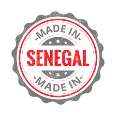 Made in Senegal stamp isolated on white background. Senegal Label.