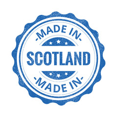 Made in Scotland stamp isolated on white background. Scotland Label.