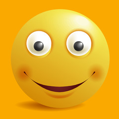 Fototapeta premium Smile constructor cartoon smiley emoticon emoji yellow smiles vector icon flat design