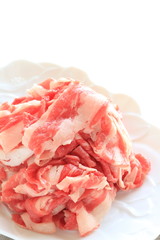 freshness Japanese marble beef slices on white dish