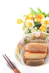 Japanese food, pan fried Konjac