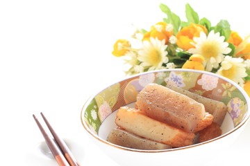 Japanese food, pan fried Konjac