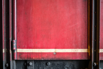 red  vintage metal background - door detail , scratched texture