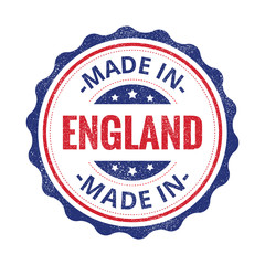 Made in England stamp isolated on white background. England Label.