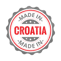 Made in Croatia stamp isolated on white background. Croatia Label.