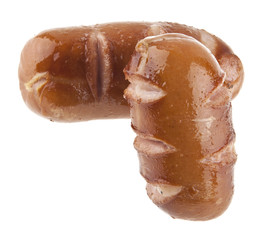 fried sausage isolated on white background