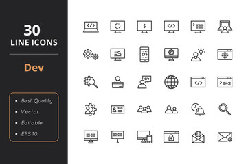 Development line icons. Icons for user interface and web