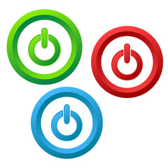 Power icons buttons set, stock vector illustration