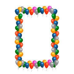 Helium balloons vector frame
