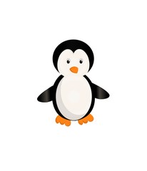 penguin cartoon on a white background