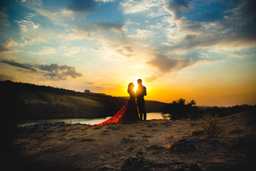 couple in love at sunset