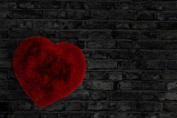 Valentines Day Heart Bricks Background