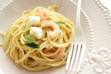Italian food, seafood spaghetti 
