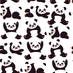 Seamless pattern with panda