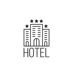 linear simple icon of luxury hotel with stars