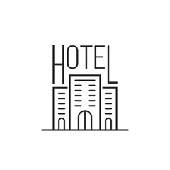 simple thin line luxury hotel icon