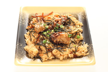 Japanese food, osyter rice with copy space