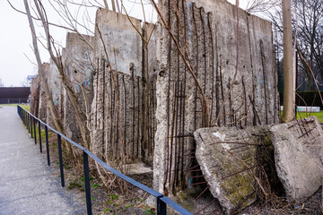 A segment of the Berlin Wall. Remains of Berlin Wall. Berlin Wall Memorial