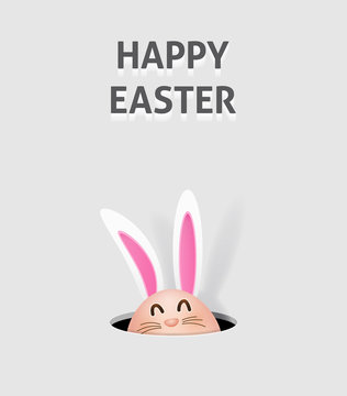 Happy easter image vector. Modern happy Easter background with bunny. Template Easter greeting card, vector.