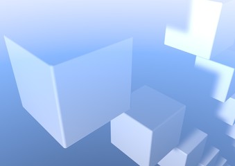 abstract image of cubes background in blue